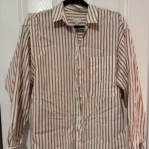 Oversized Fall Stripe Button Up